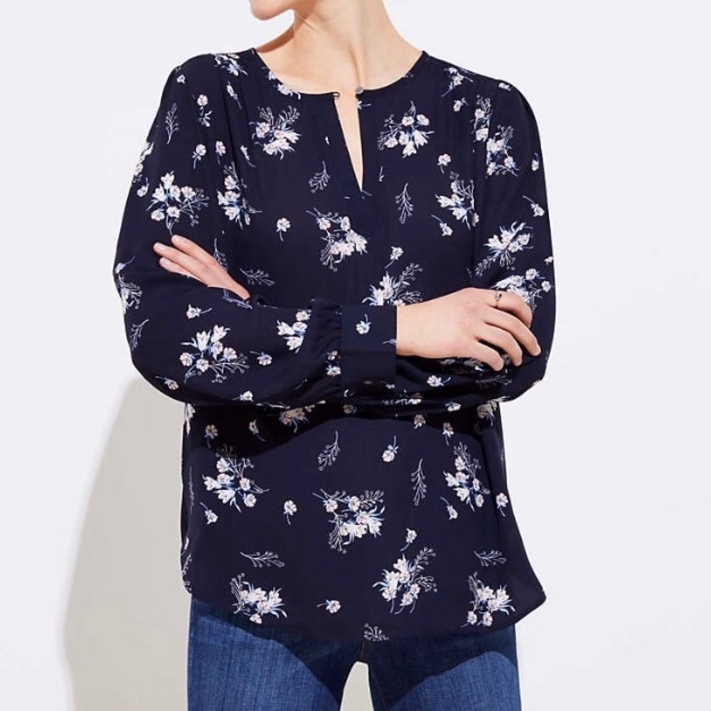 Wild Bouquet Keyhole Blouse